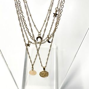 Women's Star and Moon Layered Necklaces